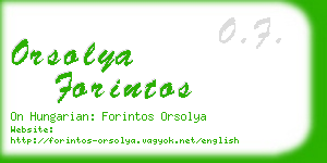 orsolya forintos business card